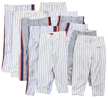 Lot of (11) 1970s-1980s New York Mets Game Used Pants- 2 Signed (Beckett) 